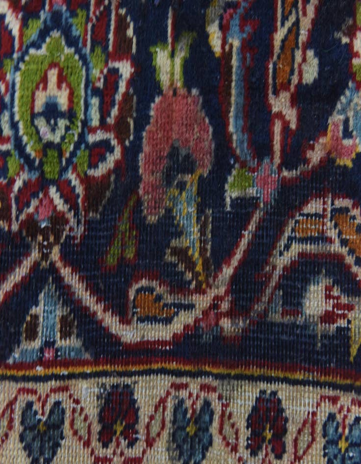 Detail image of 9' 7 x 12' 4  Hand Knotted Kashan Persian Wool Rug