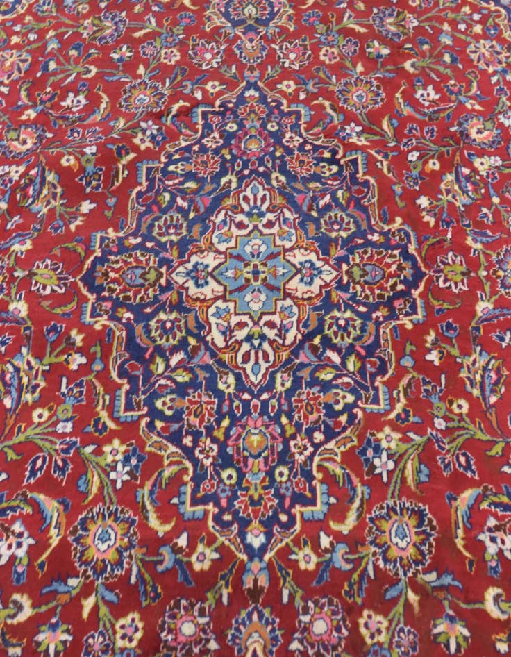 Detail image of 9' 7 x 12' 4  Hand Knotted Kashan Persian Wool Rug