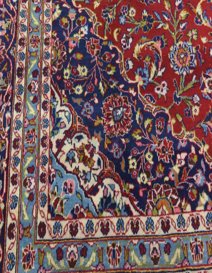 Detail image of 9' 7 x 12' 4  Hand Knotted Kashan Persian Wool Rug
