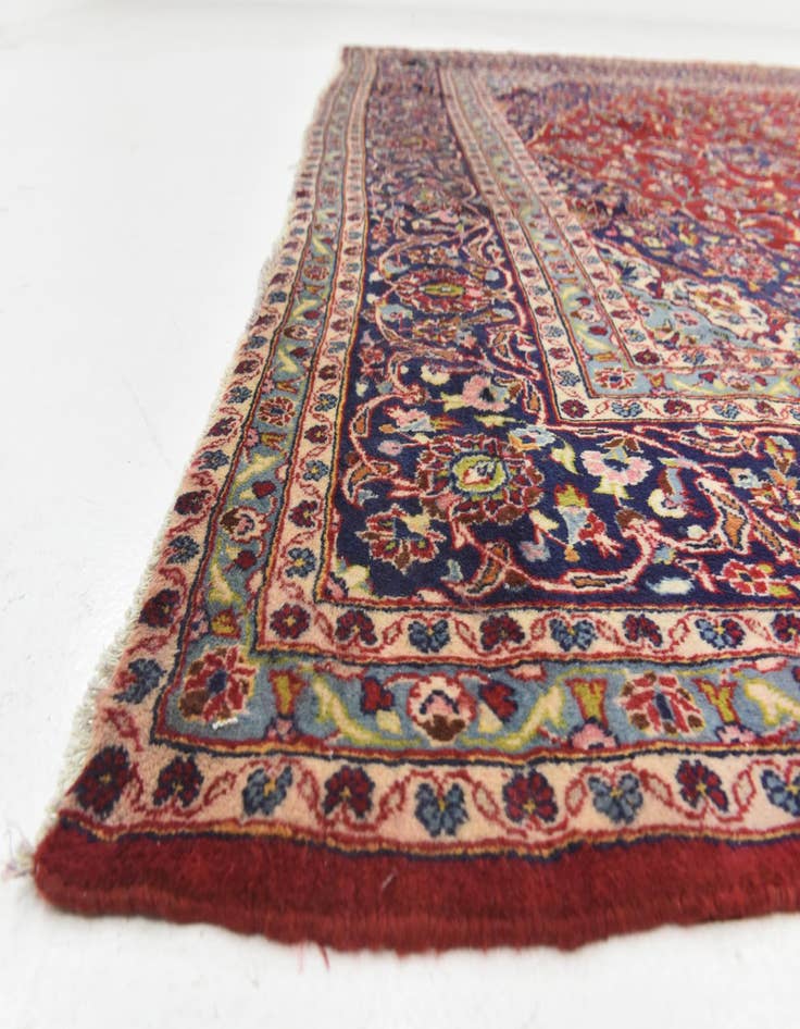 Detail image of 9' 7 x 12' 4  Hand Knotted Kashan Persian Wool Rug