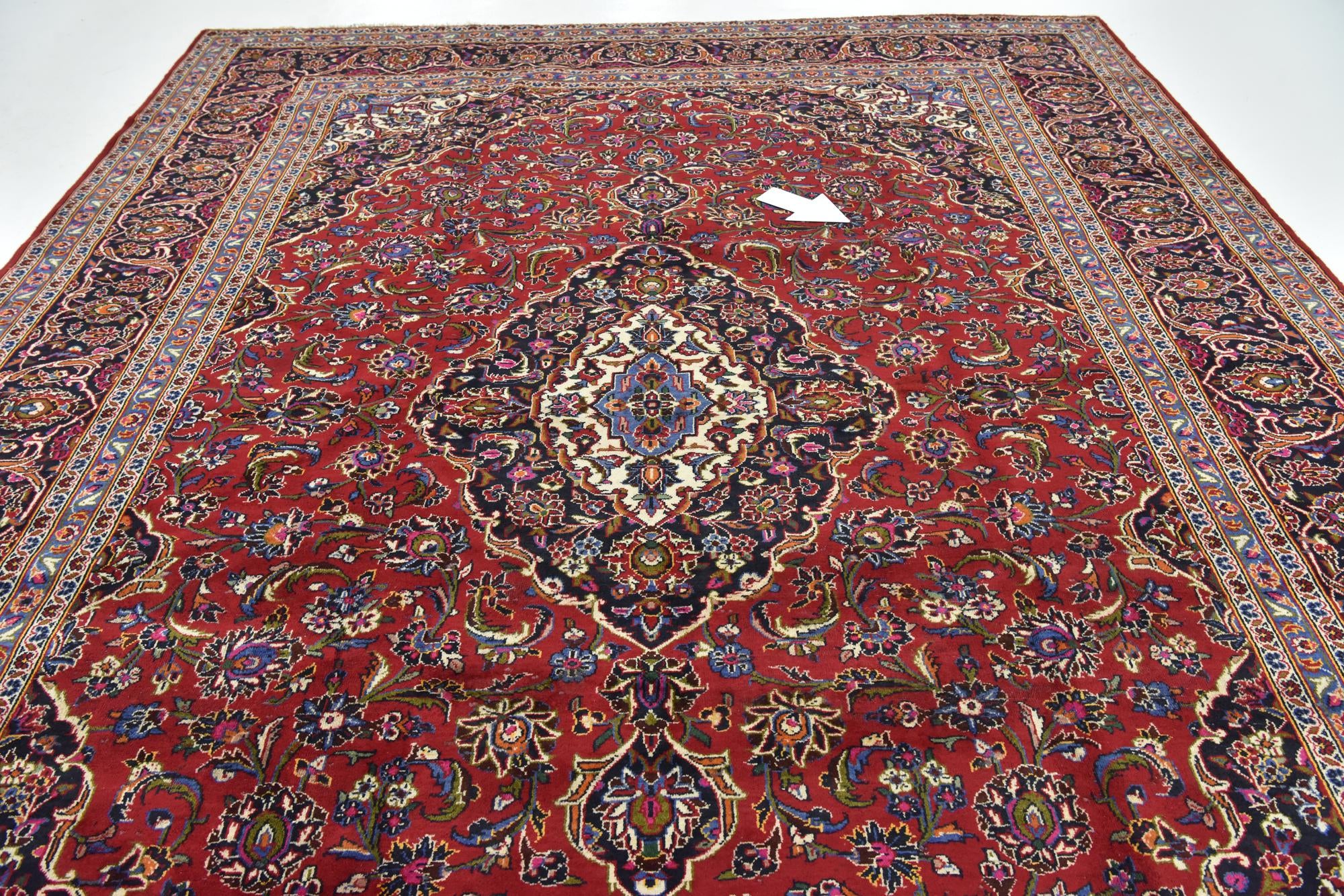 9' 9 x 13' 2 Hand Knotted Kashan Persian Wool Rug