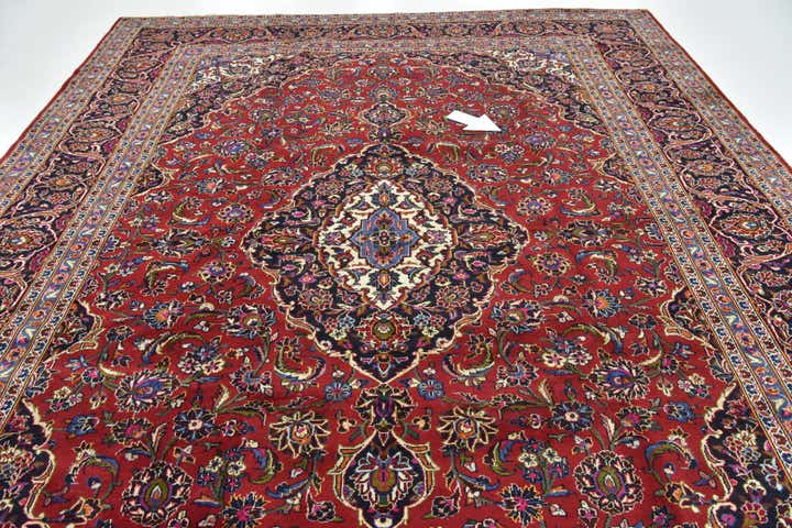 9' 9 x 13' 2 Hand Knotted Kashan Persian Wool Rug