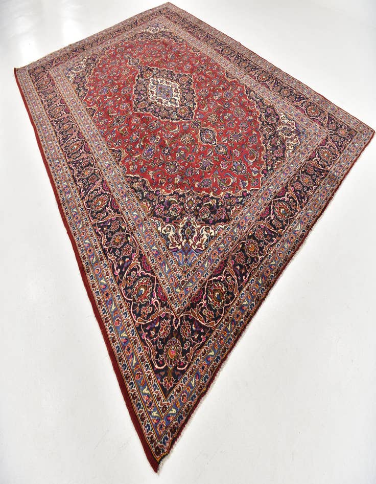 Detail image of 9' 9 x 13' 2 Hand Knotted Kashan Persian Wool Rug