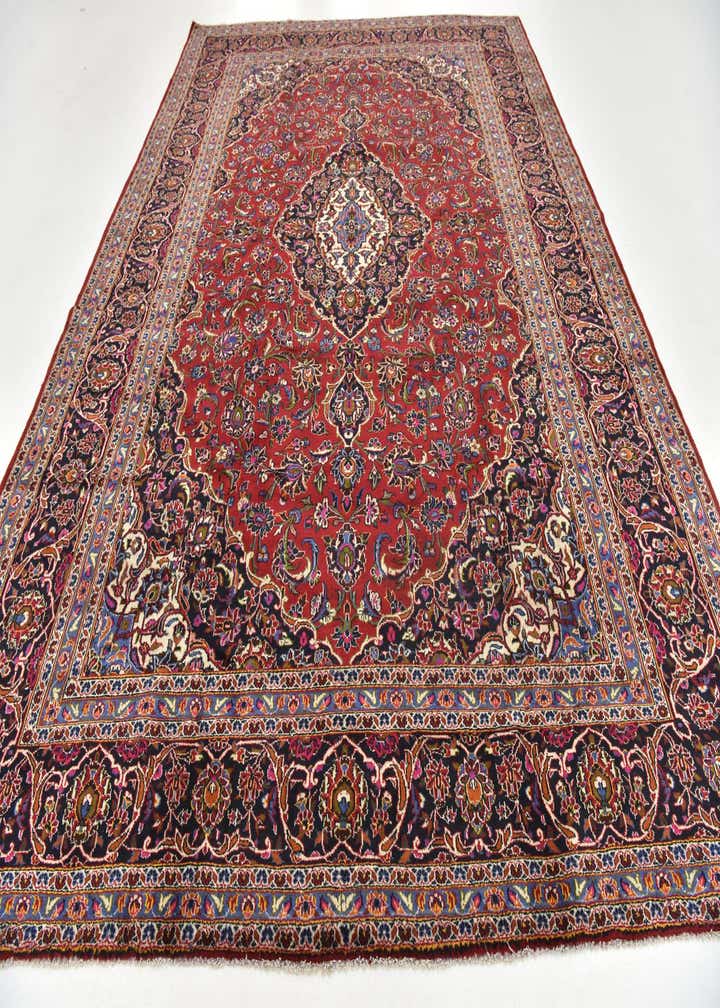 9' 9 x 13' 2 Hand Knotted Kashan Persian Wool Rug