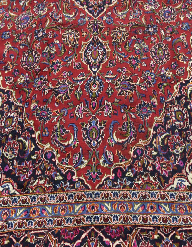 Detail image of 9' 9 x 13' 2 Hand Knotted Kashan Persian Wool Rug