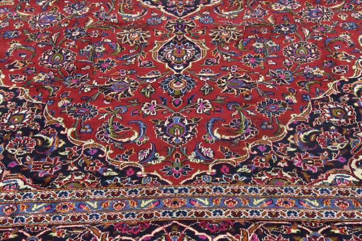 9' 9 x 13' 2 Hand Knotted Kashan Persian Wool Rug