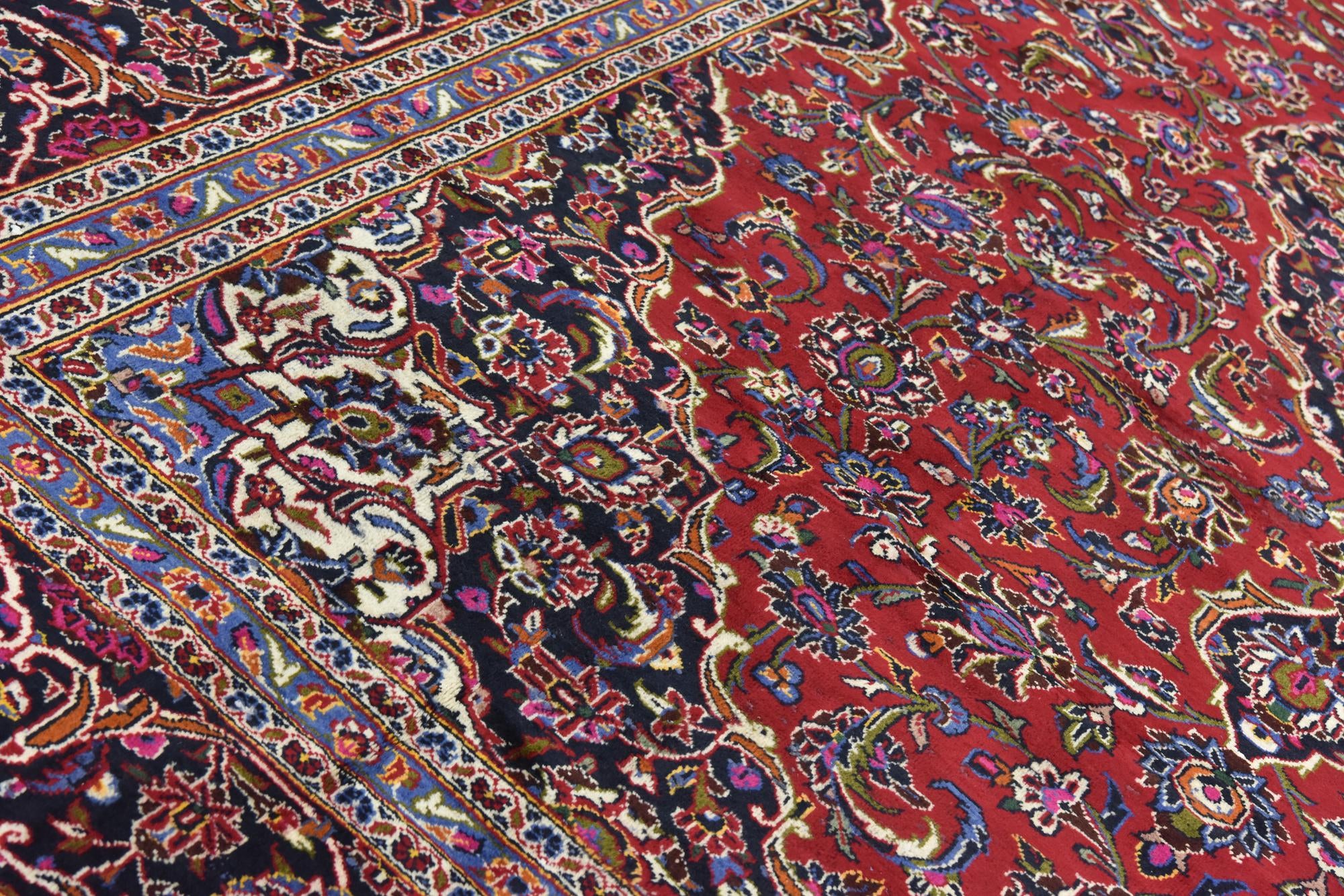 9' 9 x 13' 2 Hand Knotted Kashan Persian Wool Rug