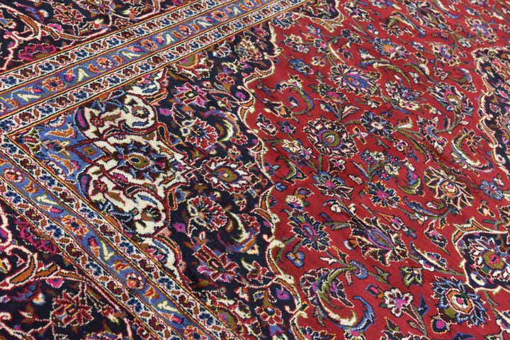 9' 9 x 13' 2 Hand Knotted Kashan Persian Wool Rug