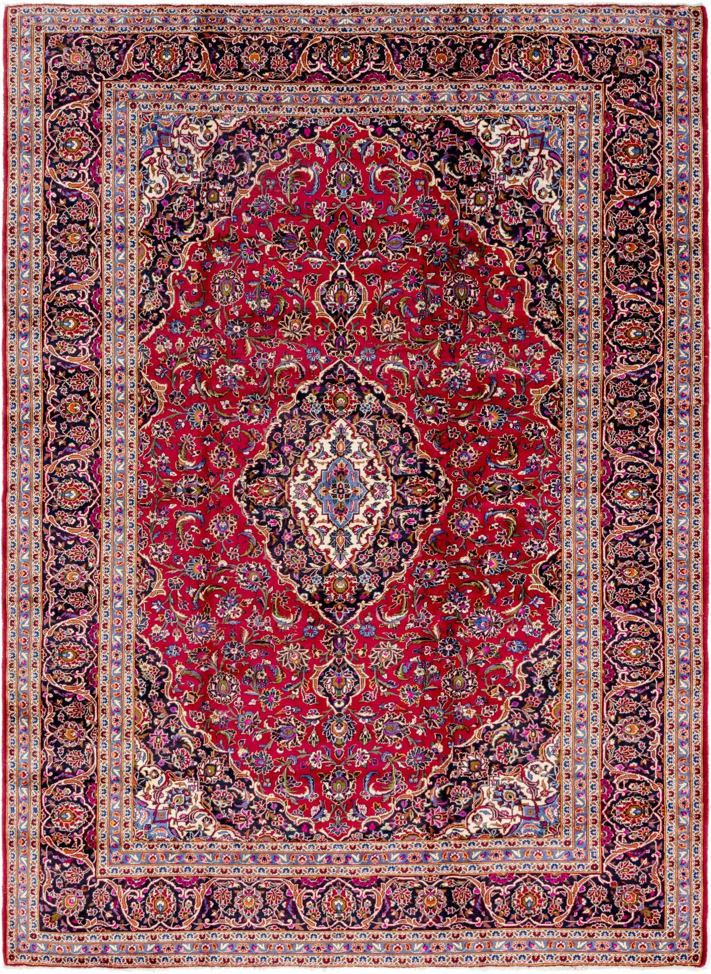 9' 9 x 13' 2 Hand Knotted Kashan Persian Wool Rug