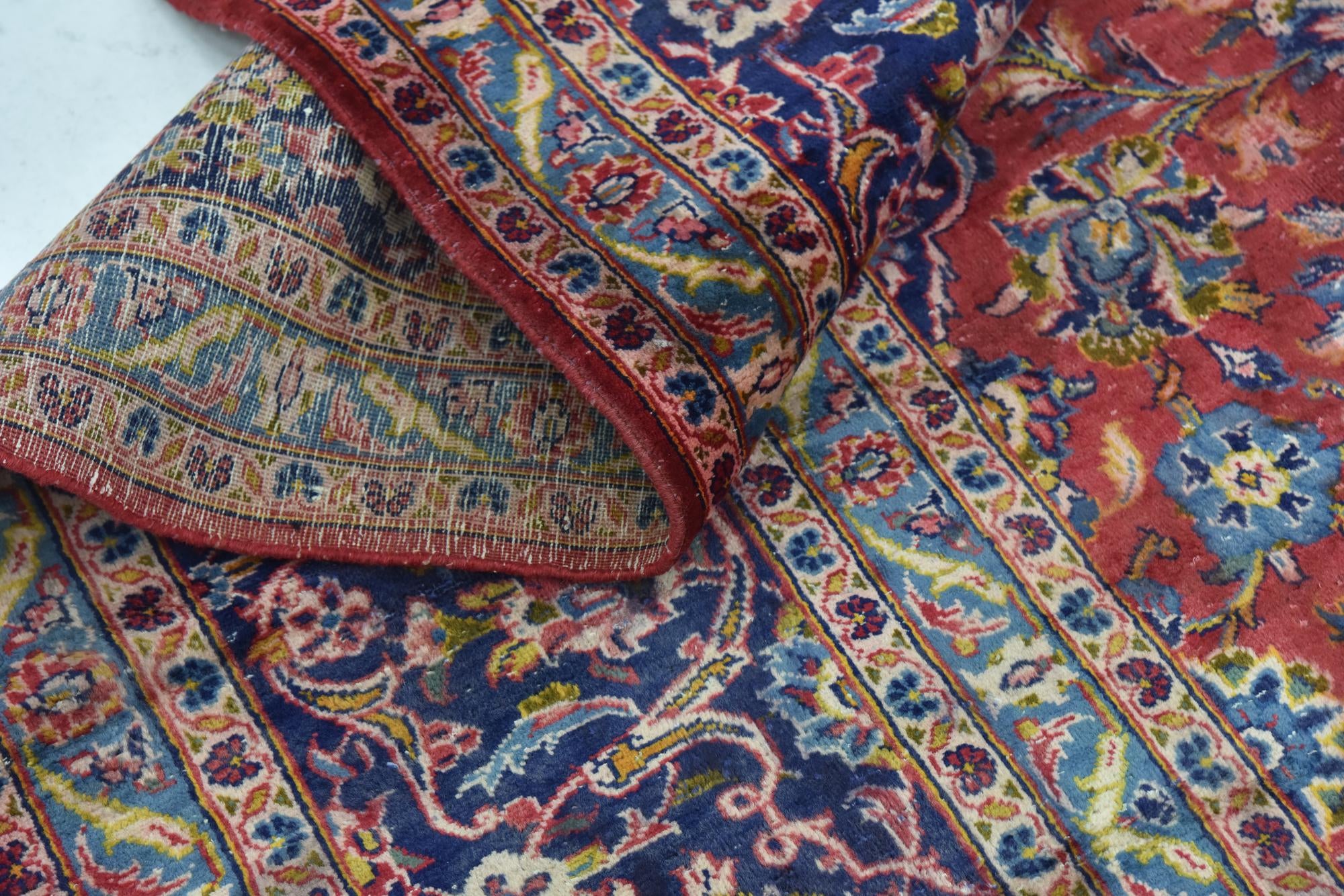 9' 8 x 13' 2 Hand Knotted Kashan Persian Wool Rug