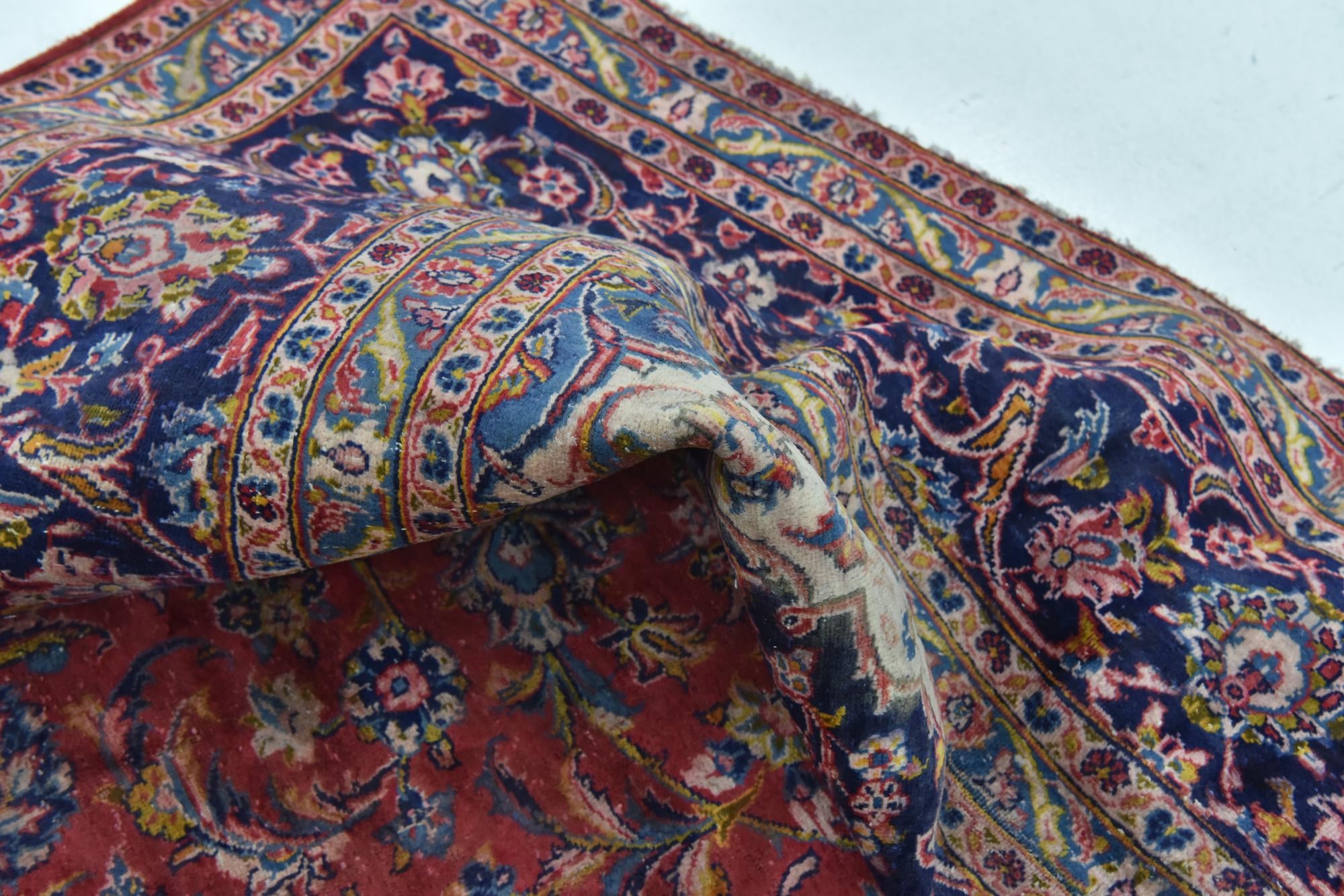 9' 8 x 13' 2 Hand Knotted Kashan Persian Wool Rug