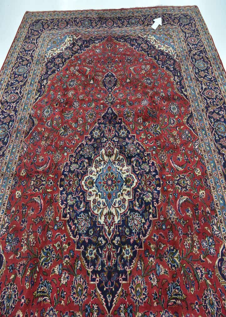 9' 10 x 13' Hand Knotted Kashan Persian Wool Rug