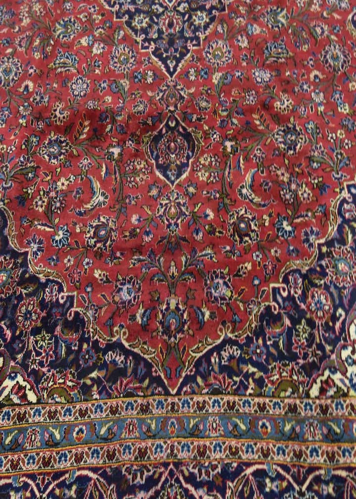 9' 10 x 13' Hand Knotted Kashan Persian Wool Rug