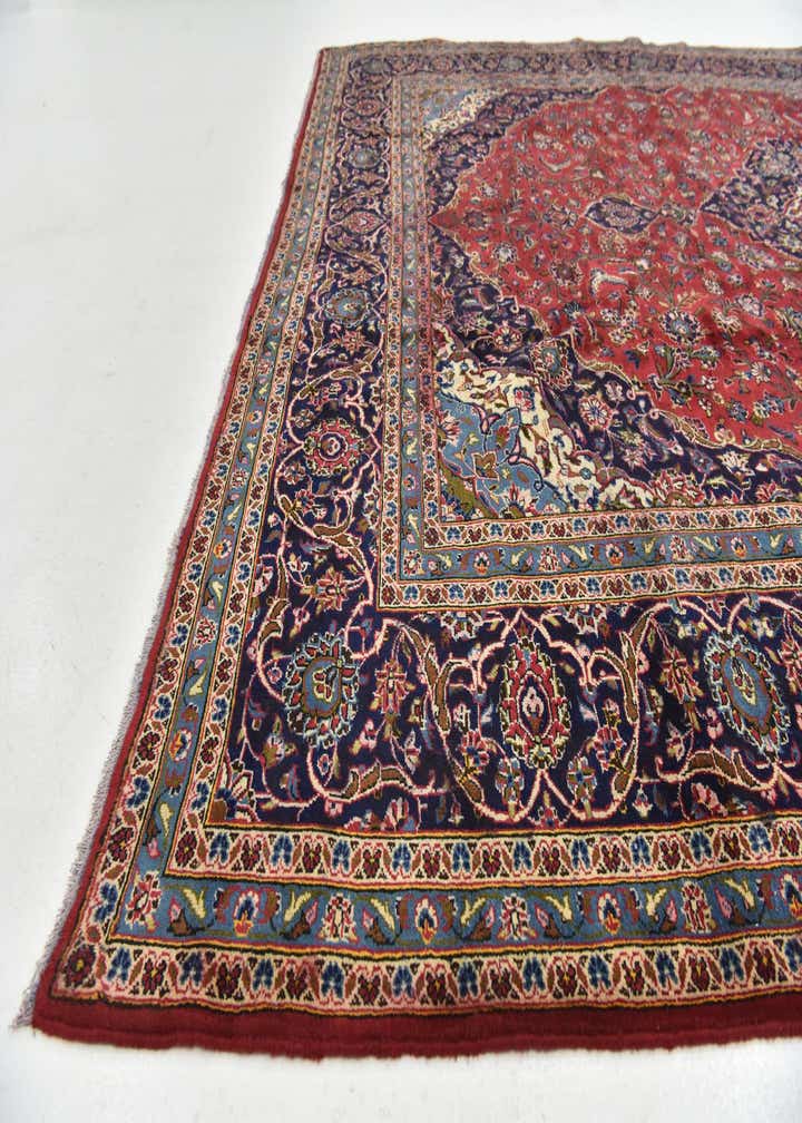 9' 10 x 13' Hand Knotted Kashan Persian Wool Rug