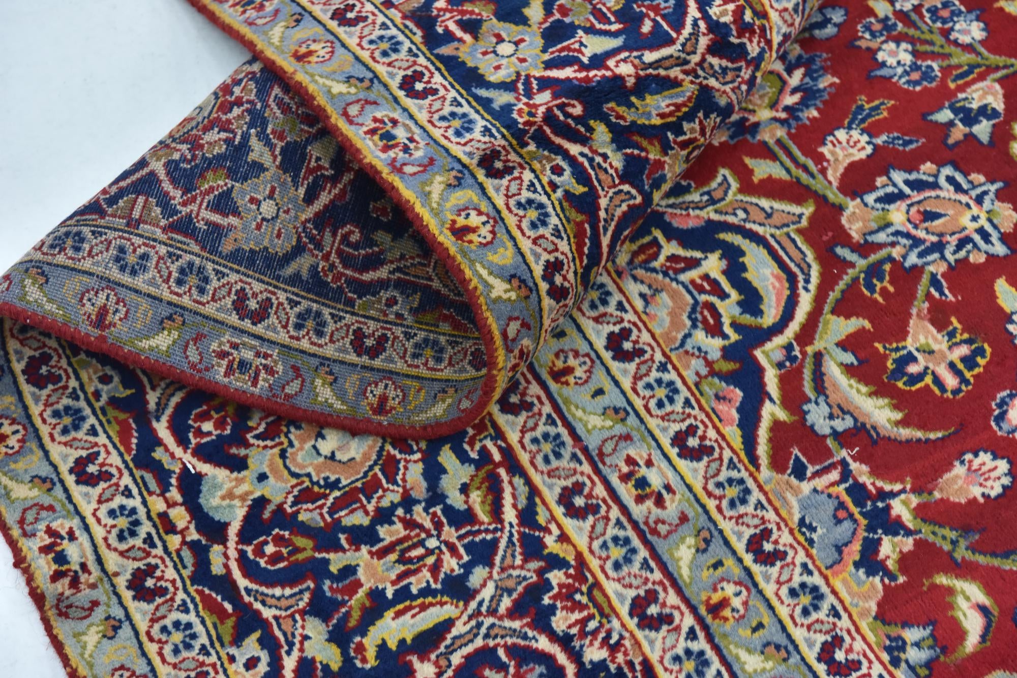 9' 2 x 13' Hand Knotted Kashan Persian Wool Rug