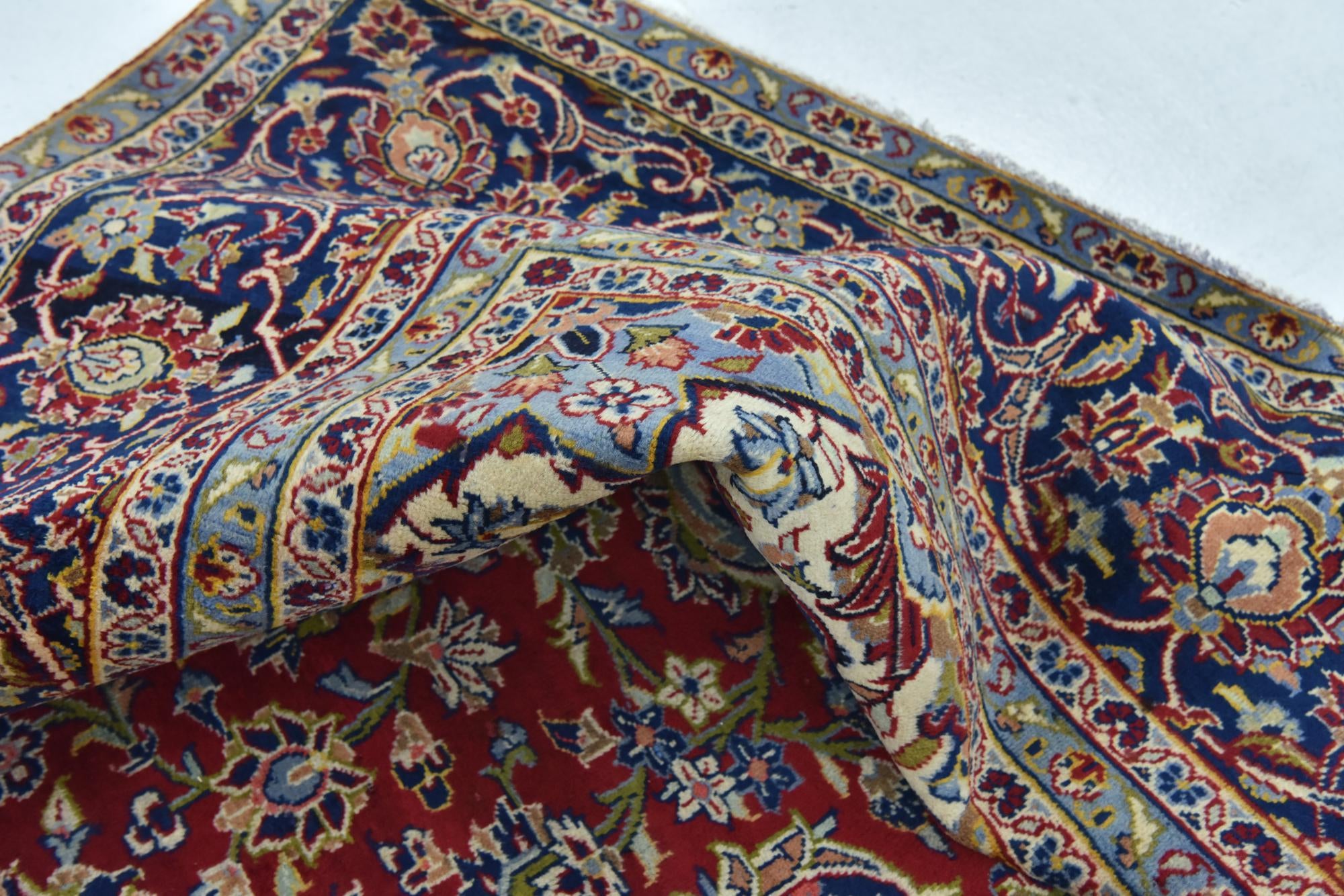 9' 2 x 13' Hand Knotted Kashan Persian Wool Rug