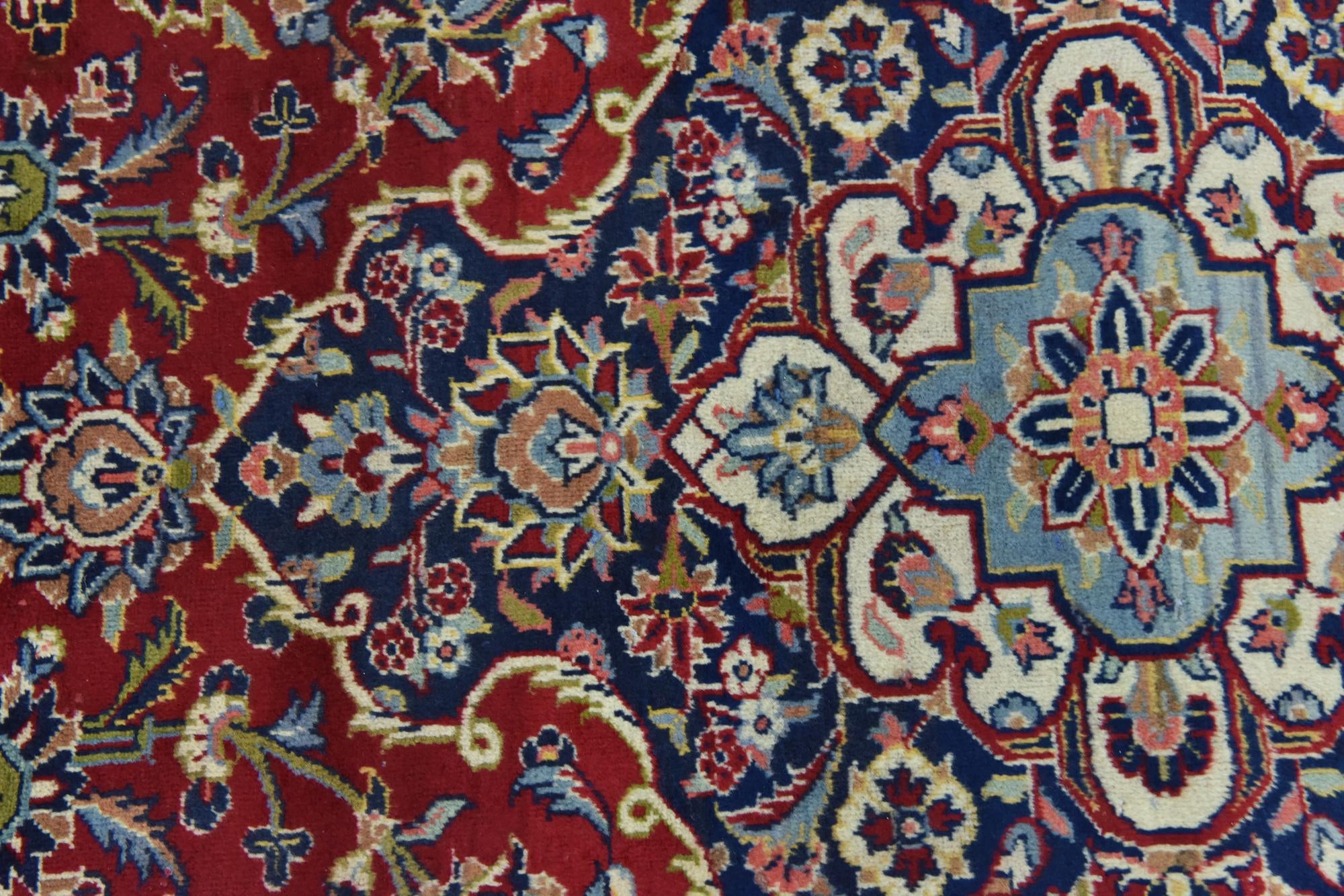 9' 2 x 13' Hand Knotted Kashan Persian Wool Rug