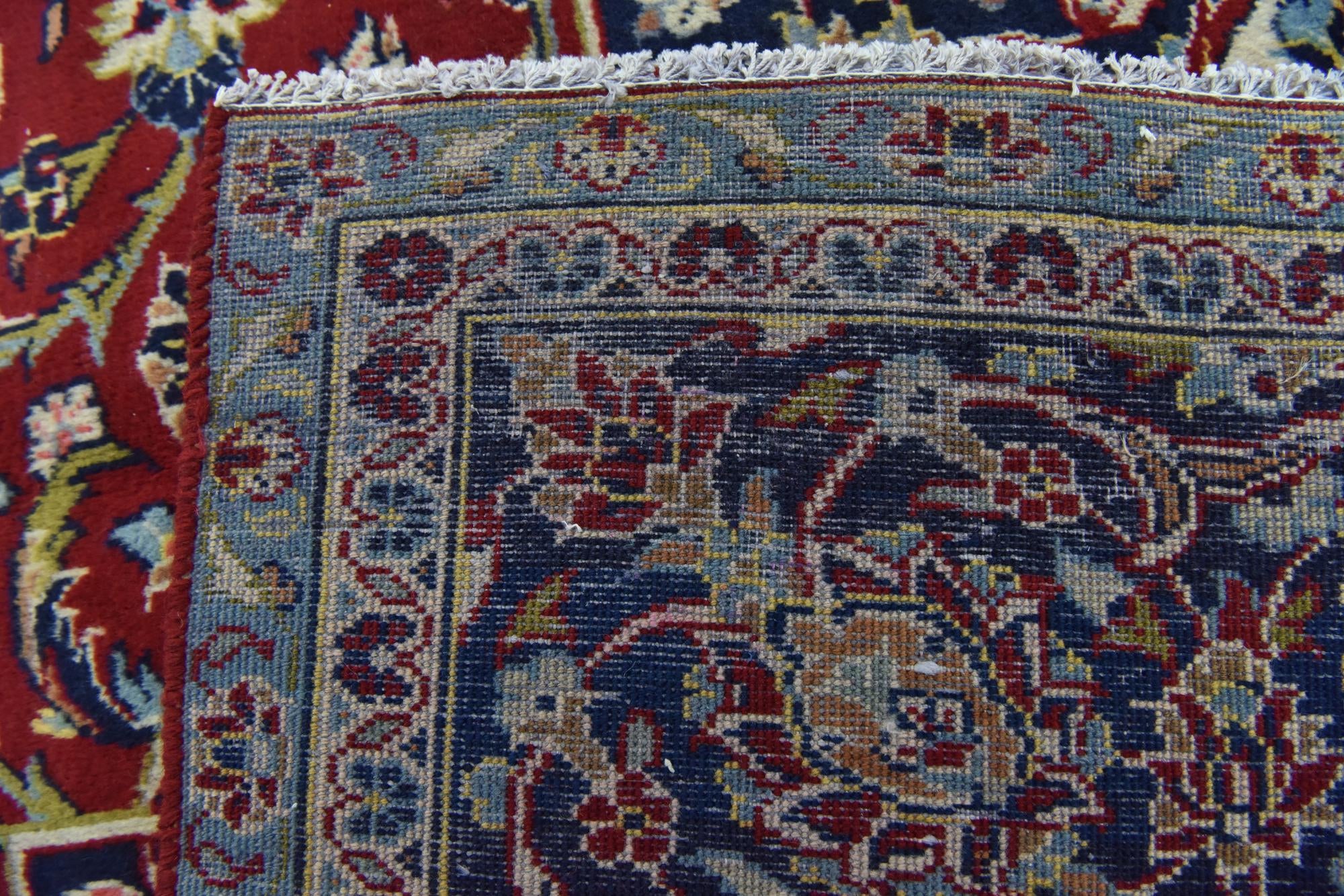 9' 2 x 13' Hand Knotted Kashan Persian Wool Rug