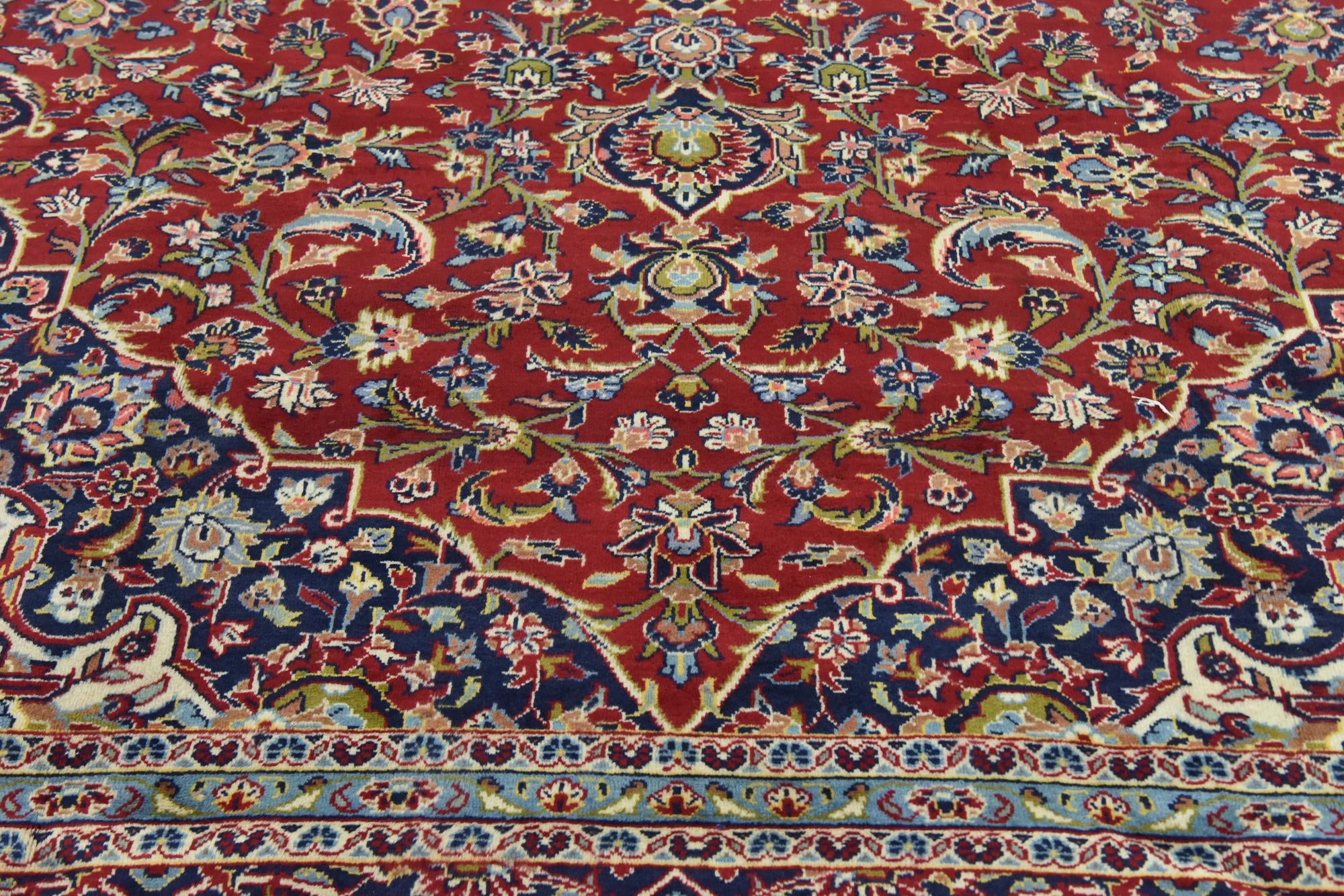 9' 2 x 13' Hand Knotted Kashan Persian Wool Rug