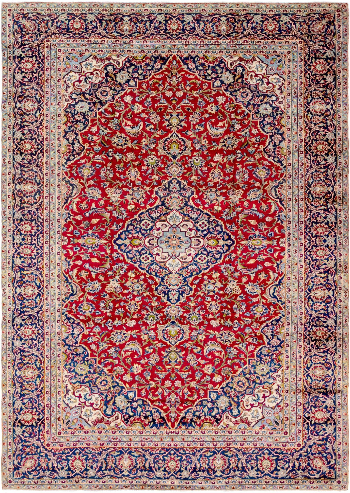 9' 2 x 13' Hand Knotted Kashan Persian Wool Rug