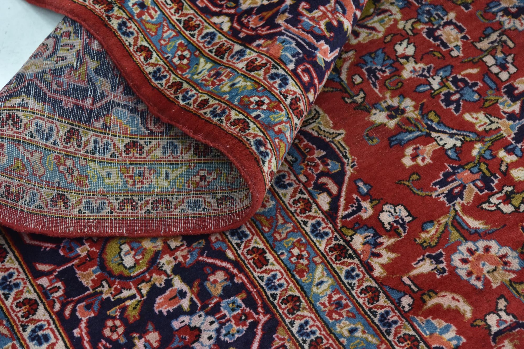 9' 8 x 13' 2 Hand Knotted Kashan Persian Wool Rug