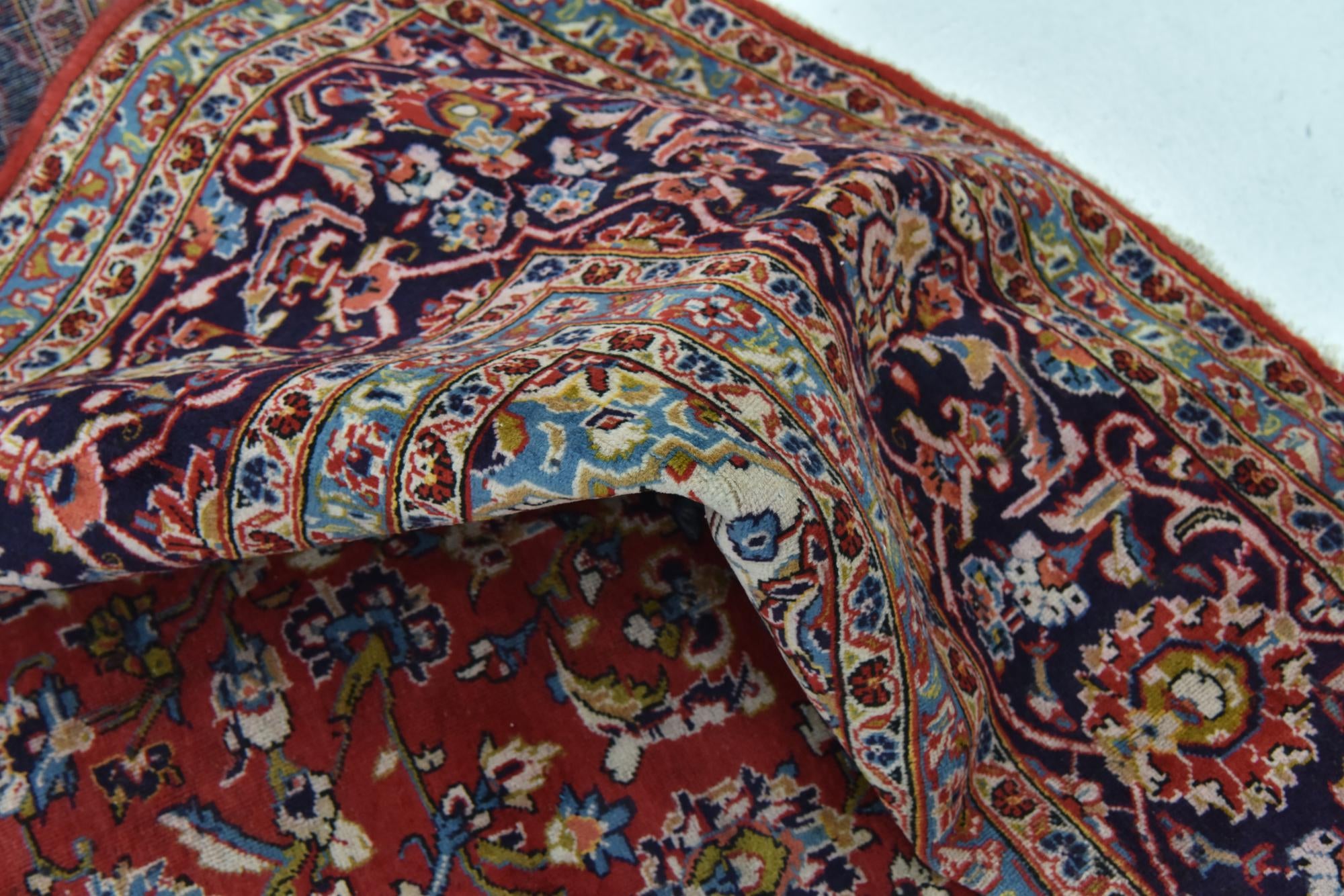 9' 8 x 13' 2 Hand Knotted Kashan Persian Wool Rug