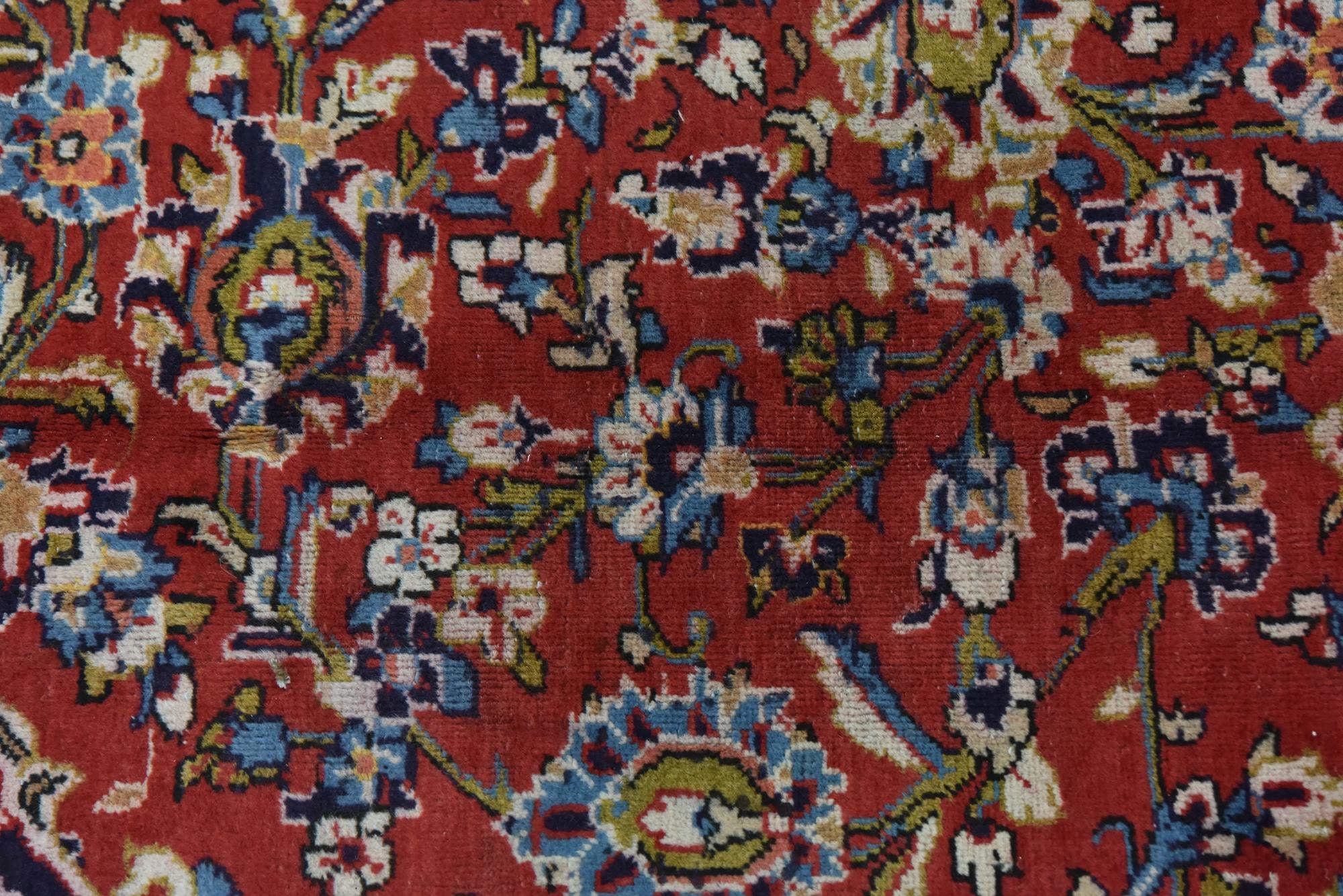 9' 8 x 13' 2 Hand Knotted Kashan Persian Wool Rug