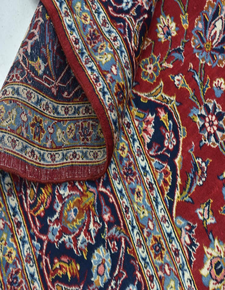 Detail image of 9' 4 x 13' 5  Hand Knotted Kashan Persian Wool Rug