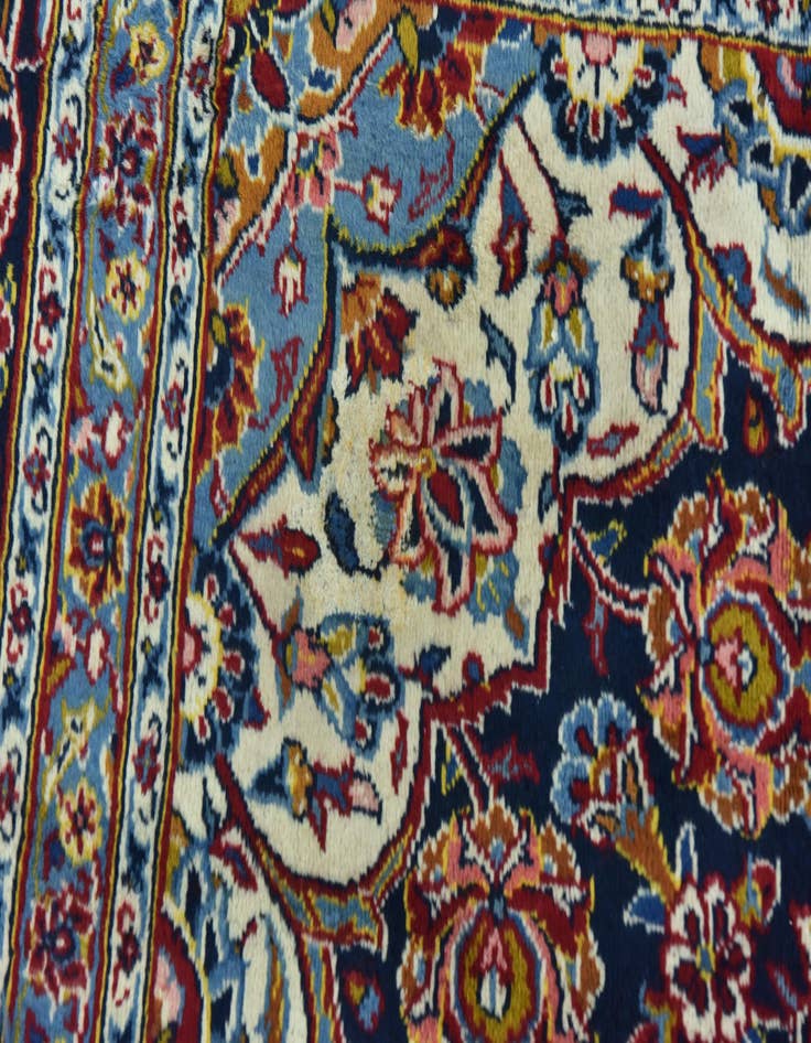 Detail image of 9' 4 x 13' 5  Hand Knotted Kashan Persian Wool Rug