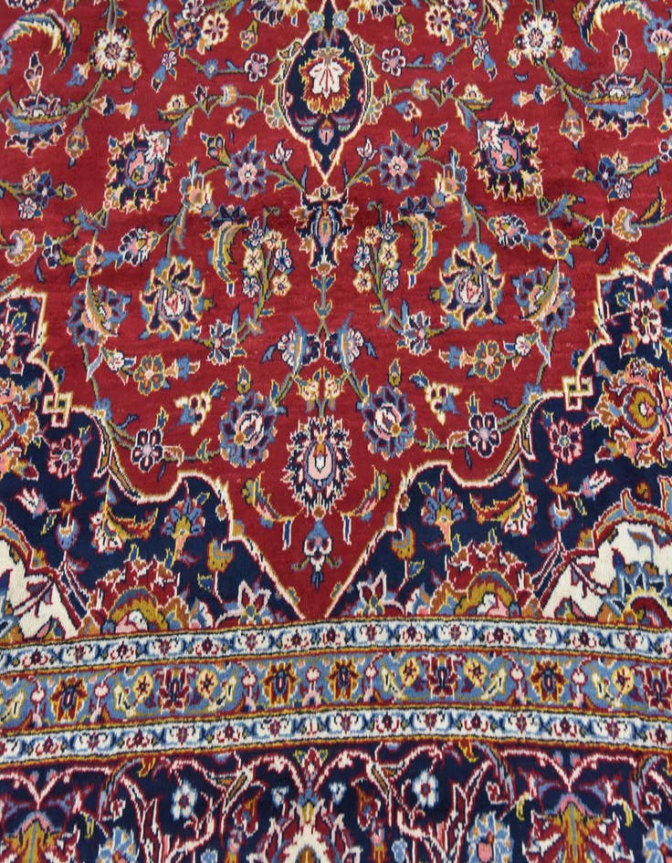 Detail image of 9' 4 x 13' 5 Hand Knotted Kashan Persian Wool Rug