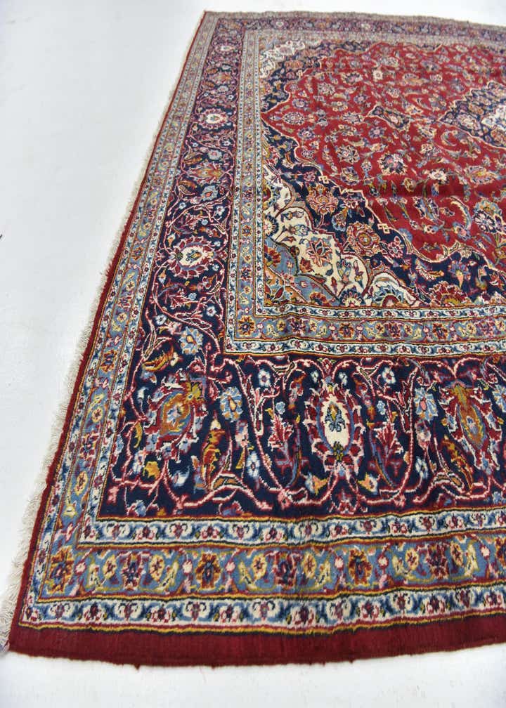 9' 4 x 13' 5 Hand Knotted Kashan Persian Wool Rug