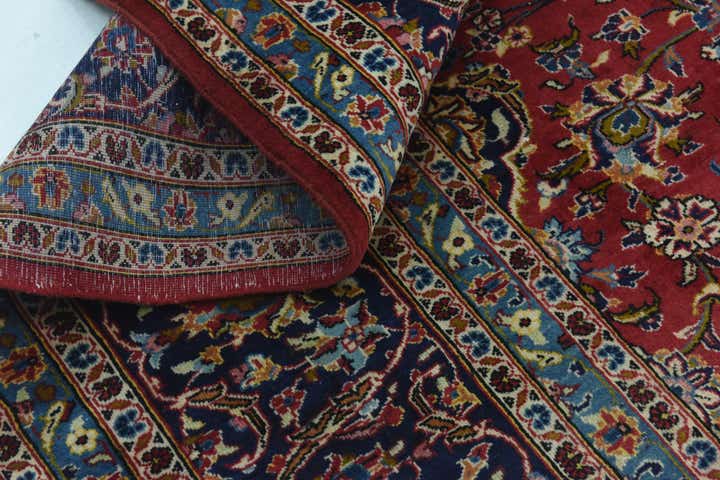 9' 9 x 13' Hand Knotted Kashan Persian Wool Rug