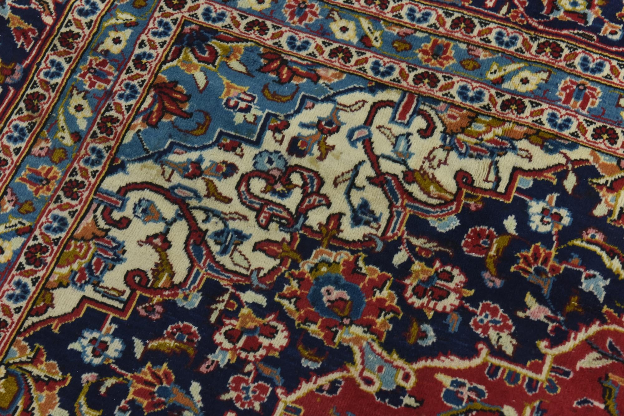 9' 9 x 13' Hand Knotted Kashan Persian Wool Rug