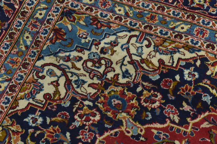 9' 9 x 13' Hand Knotted Kashan Persian Wool Rug