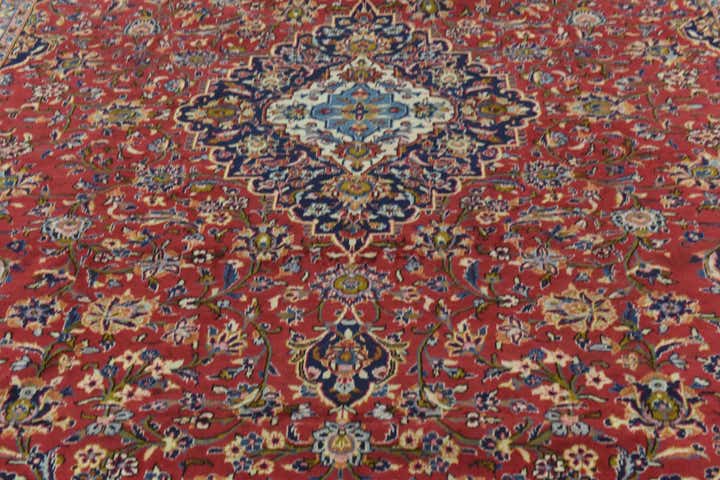 9' 9 x 13' Hand Knotted Kashan Persian Wool Rug
