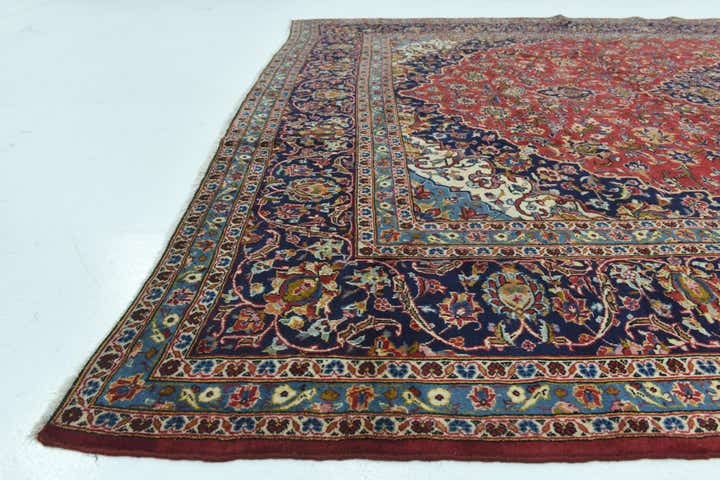 9' 9 x 13' Hand Knotted Kashan Persian Wool Rug