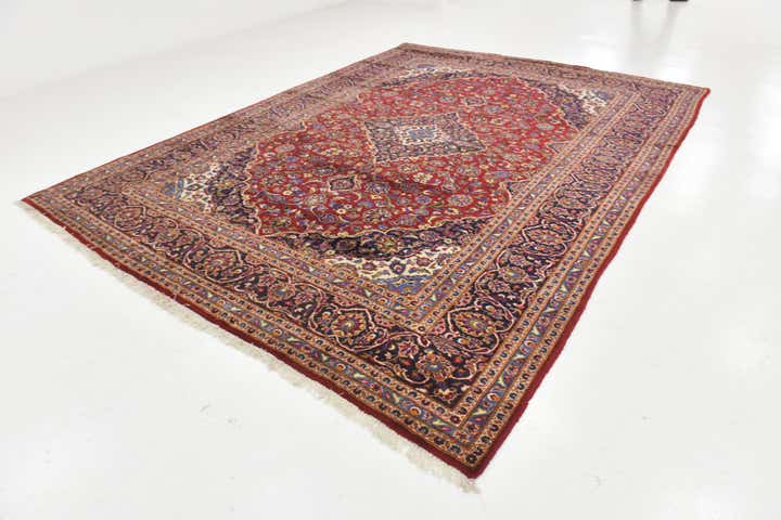 9' 6 x 13' 4 Hand Knotted Kashan Persian Wool Rug