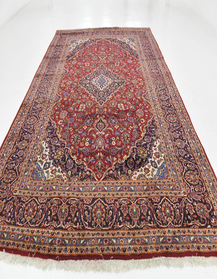 Detail image of 9' 6 x 13' 4 Hand Knotted Kashan Persian Wool Rug