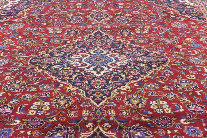 9' 6 x 13' 4 Hand Knotted Kashan Persian Wool Rug