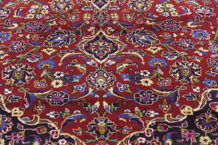 9' 6 x 13' 4 Hand Knotted Kashan Persian Wool Rug