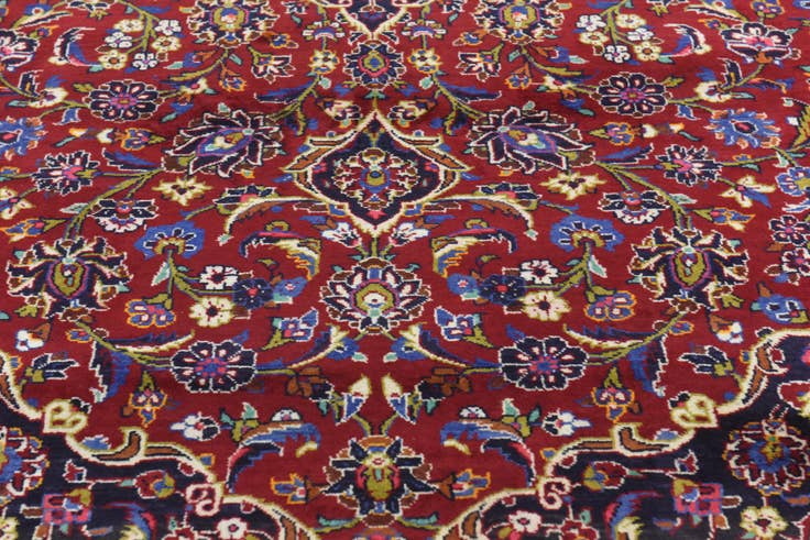 Detail image of 9' 6 x 13' 4 Hand Knotted Kashan Persian Wool Rug