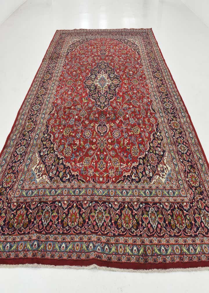 9' 8 x 12' 7 Hand Knotted Kashan Persian Wool Rug