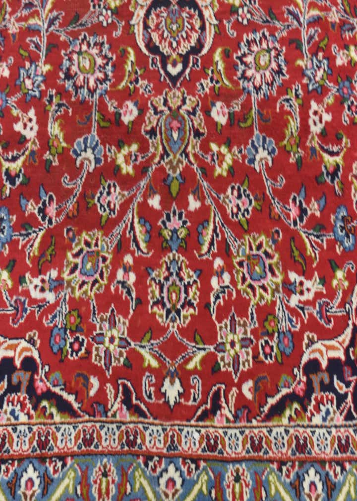 9' 8 x 12' 7 Hand Knotted Kashan Persian Wool Rug