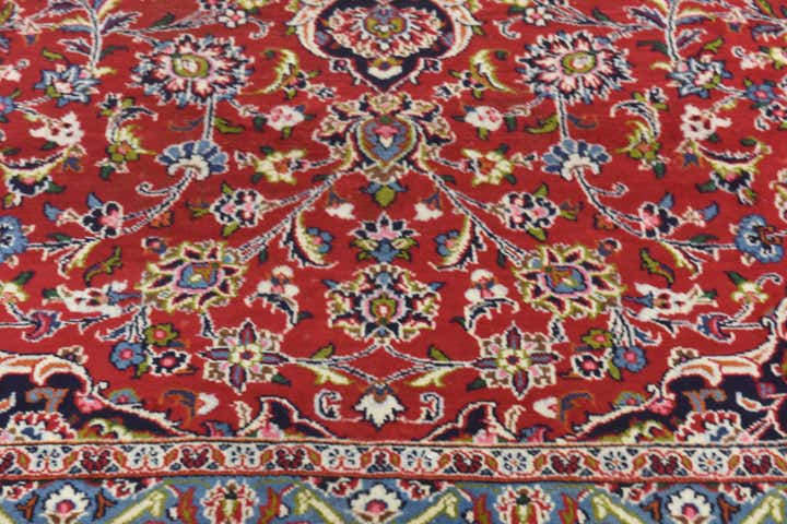 9' 8 x 12' 7 Hand Knotted Kashan Persian Wool Rug