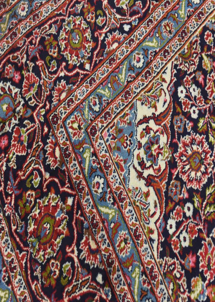 9' 8 x 12' 7 Hand Knotted Kashan Persian Wool Rug