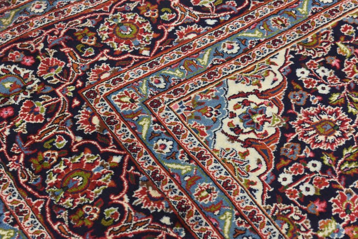Detail image of 9' 8 x 12' 7 Hand Knotted Kashan Persian Wool Rug