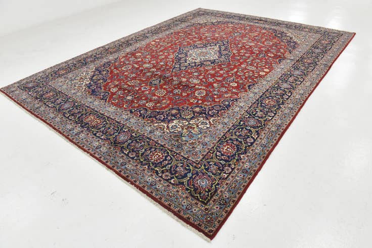 Detail image of 9' 9 x 13' 2 Hand Knotted Kashan Persian Wool Rug