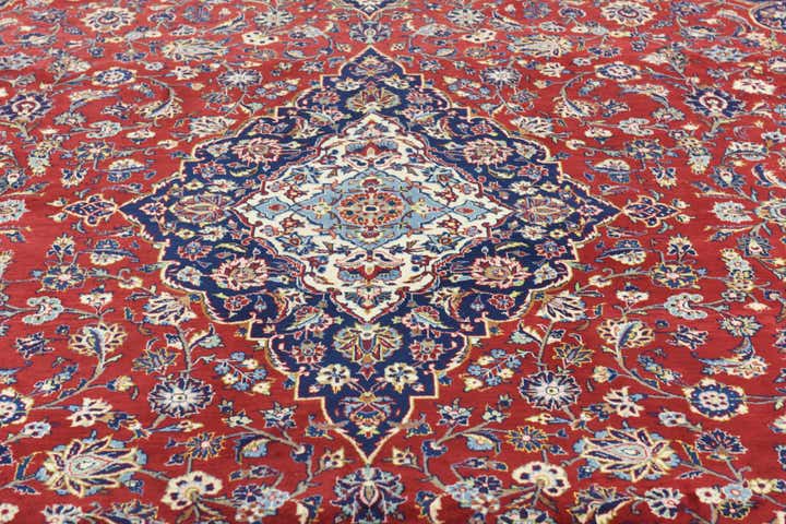 9' 9 x 13' 2 Hand Knotted Kashan Persian Wool Rug