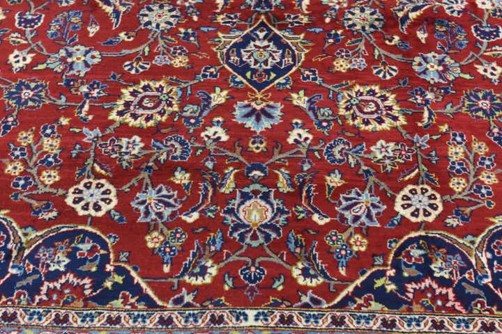 9' 9 x 13' 2 Hand Knotted Kashan Persian Wool Rug