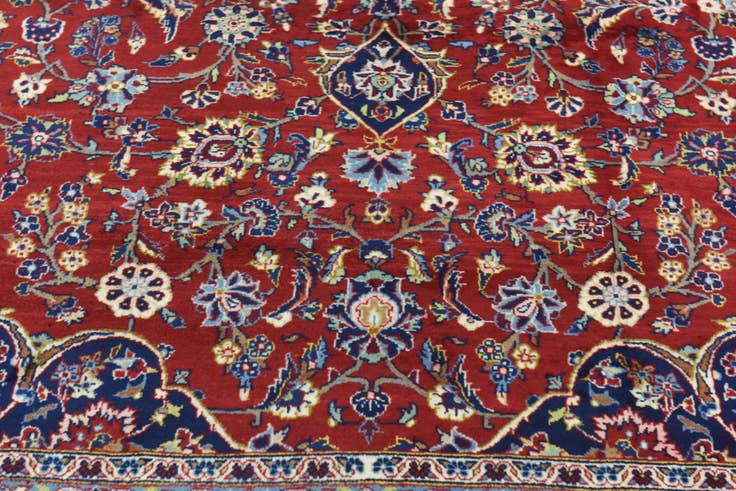 Detail image of 9' 9 x 13' 2 Hand Knotted Kashan Persian Wool Rug